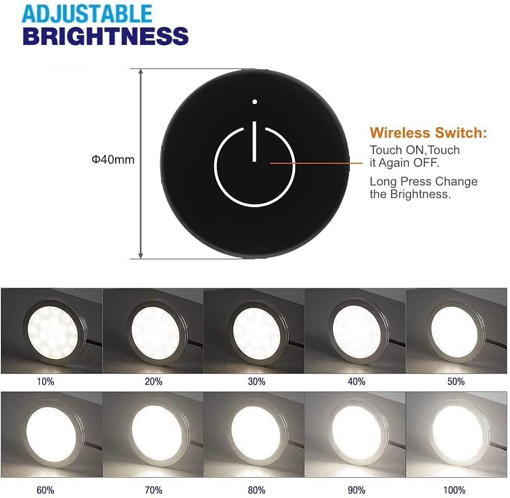 PL05 12V 1.8W LED Cabinet Light 3000K with Wireless Touch Sensor Switch for Bedroom Display Cabinet & Wine Cabinet