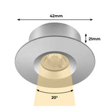 CB15 12V 1.5W Mini LED Puck Light Recessed Mounted for Display Cabinet Kitchen & Living Room