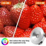 CB31 12V 1W 3000K Mini LED Puck Light Recessed Mounted Panel Light for Closet Bookshelf & Display Cabinet