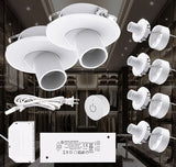 VST CF03 12V Dimmable Mini Spotlight Hardwired with Wireless Dimmer Switch Recessed or Surface Mount, Mini 360°Rotatable Downlight for Jewelry Showcase Display(1W 4000K )