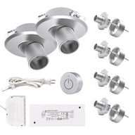 VST CF03 12V Dimmable Mini Spotlight Hardwired with Wireless Dimmer Switch Recessed or Surface Mount, Mini 360°Rotatable Downlight for Jewelry Showcase Display(1W 4000K )