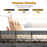 HS07 Under Cabinet Lighting Kit Dimmable LED Lights with Touch Control for Kitchen Counter Closet Shelf, Cool White(6500K)