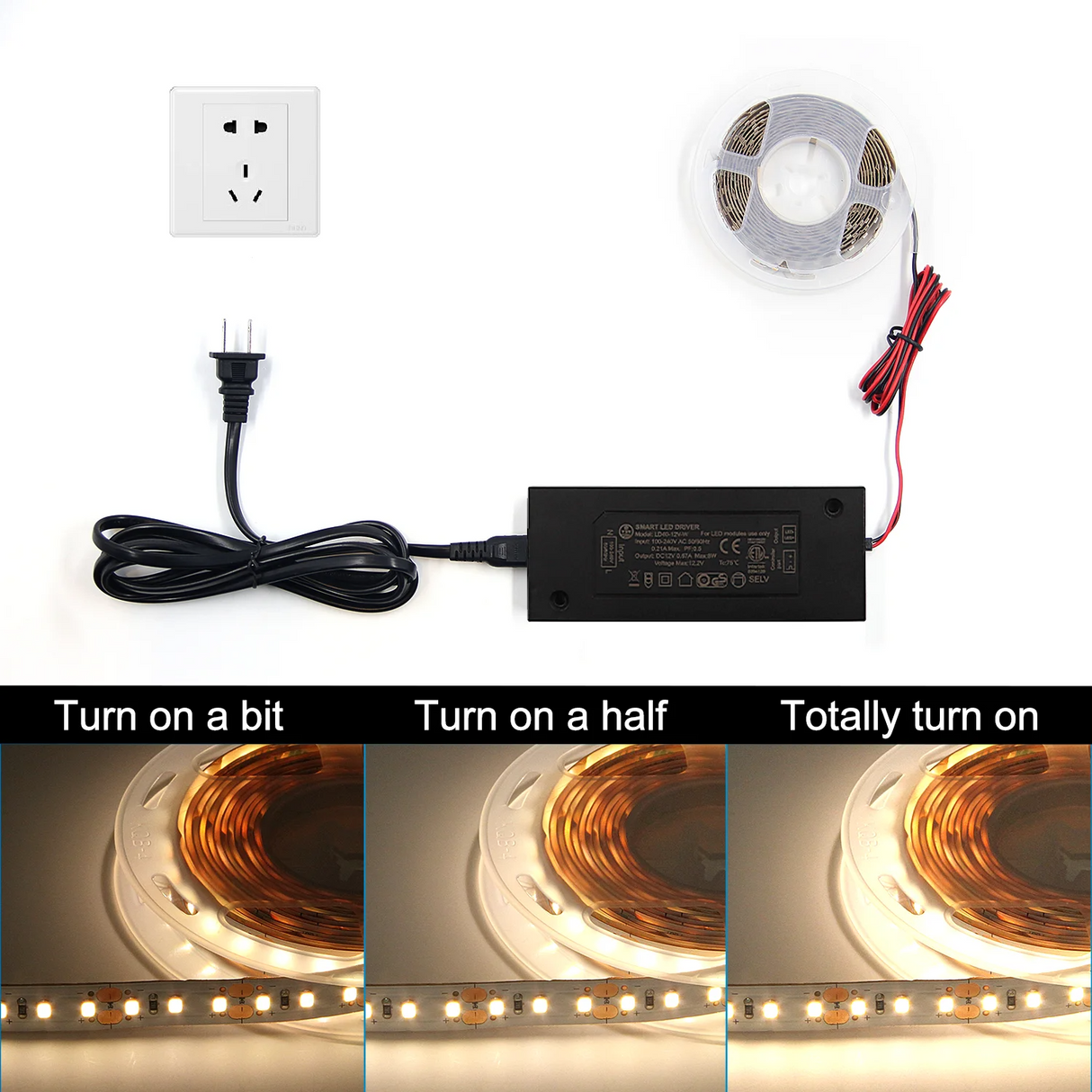 LD40 12V Reliable Constant Current LED Driver 8W LED Tape Transformer for 12V LED Lights