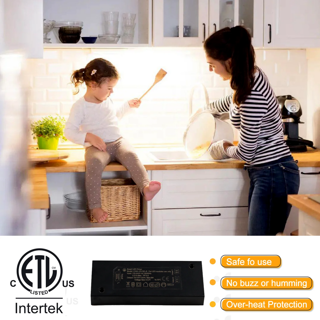 LD40-12V-W Cabinet Light 8W LED Driver Transformer LED Power Supply with ETL CE for LED Lights