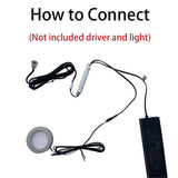 ID01 Motion Sensor Light Switch, Silver IR Sensor Switch Door Activated Light Switch for Closet Light LED Lights and Under Cabinet Lighting (DC 12/24V 3A)