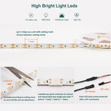 FS31 10mm LED Strip Light 12V 9.6W/m 3000K ETL Listed CRI 90+ with Soft Even Light for Bedroom and Cabinet (Black / White)