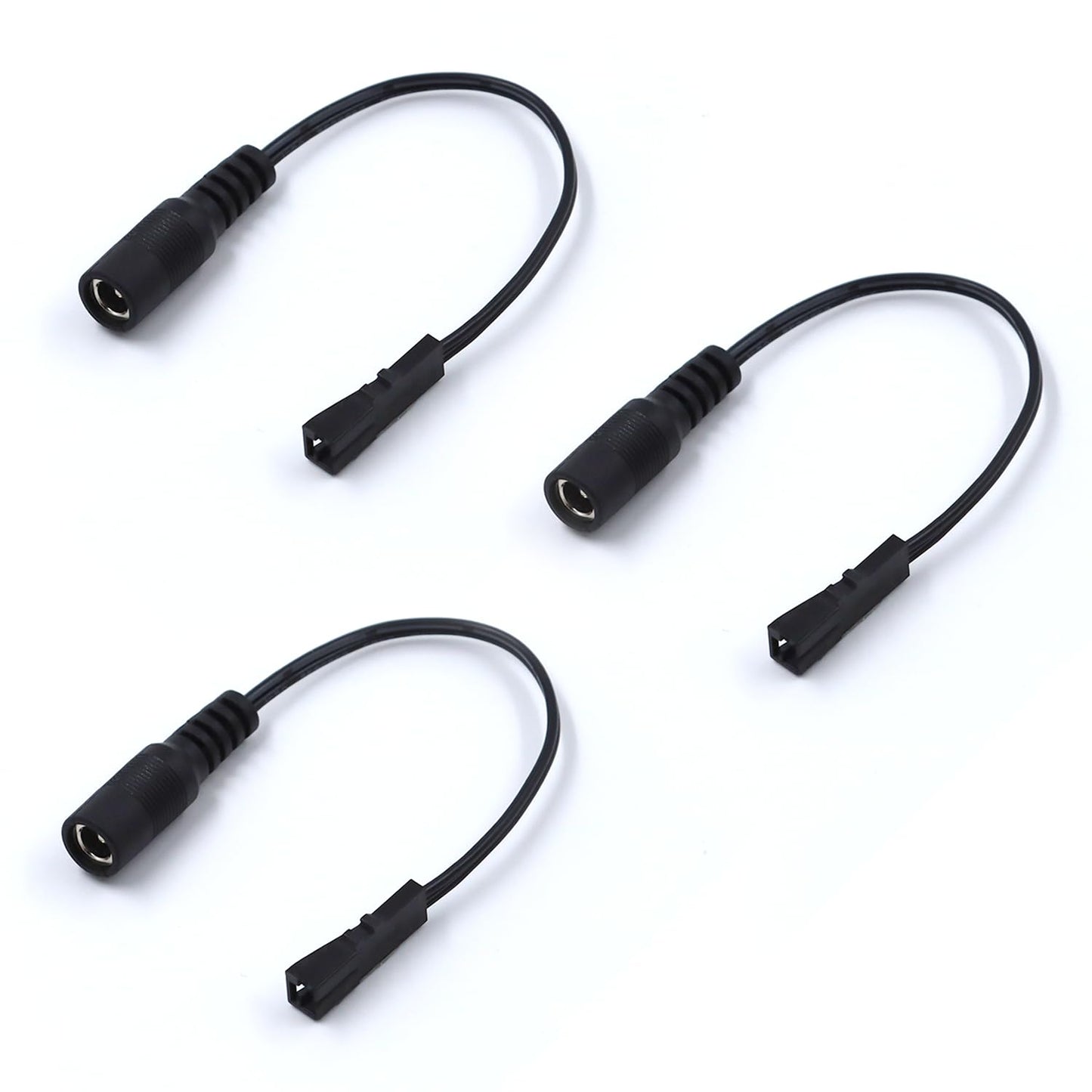 Black Adapter Cable 3 Pack Female Plug and JST 2 Pin L815 Female Plug for Connection LED strip lights and Led driver with DC plug