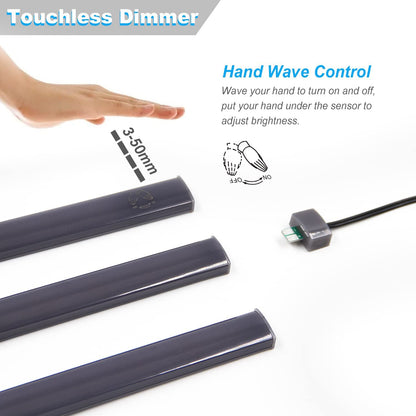 Dimmable Under Cabinet Lighting Kit,Hand Wave Activated, 12inch Wired Ultra-Thin LED Lights