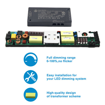 LD68-12V-22W-A Power Supply AC100-240V to 12V DC Converter Constant Voltage LED Power Supply JST Connector Port ETL-Certification, LED Driver for LED Strip Lights