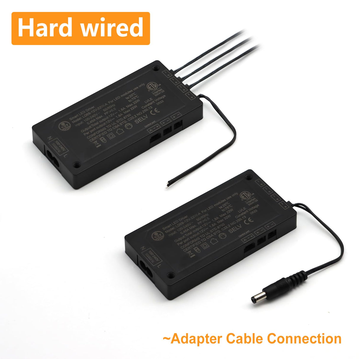3 Pack 12V Adapter Cable Male Plug and JST 2 Pin Male Plug for Connection LED Driver and mutitype of Lights