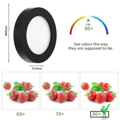 VST PL05 Recessed or Surface Mount Wiring Puck Light for Kitchen, Wardrobe, Showcase Display