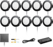 PL05 12V LED Kitchen Cupboard Puck Lights, CRI 90+ 1.8W, CCT Tunable 3000K-6000K, Wired Touch Dimmable Under Cabinet Lighting - 10 Pack