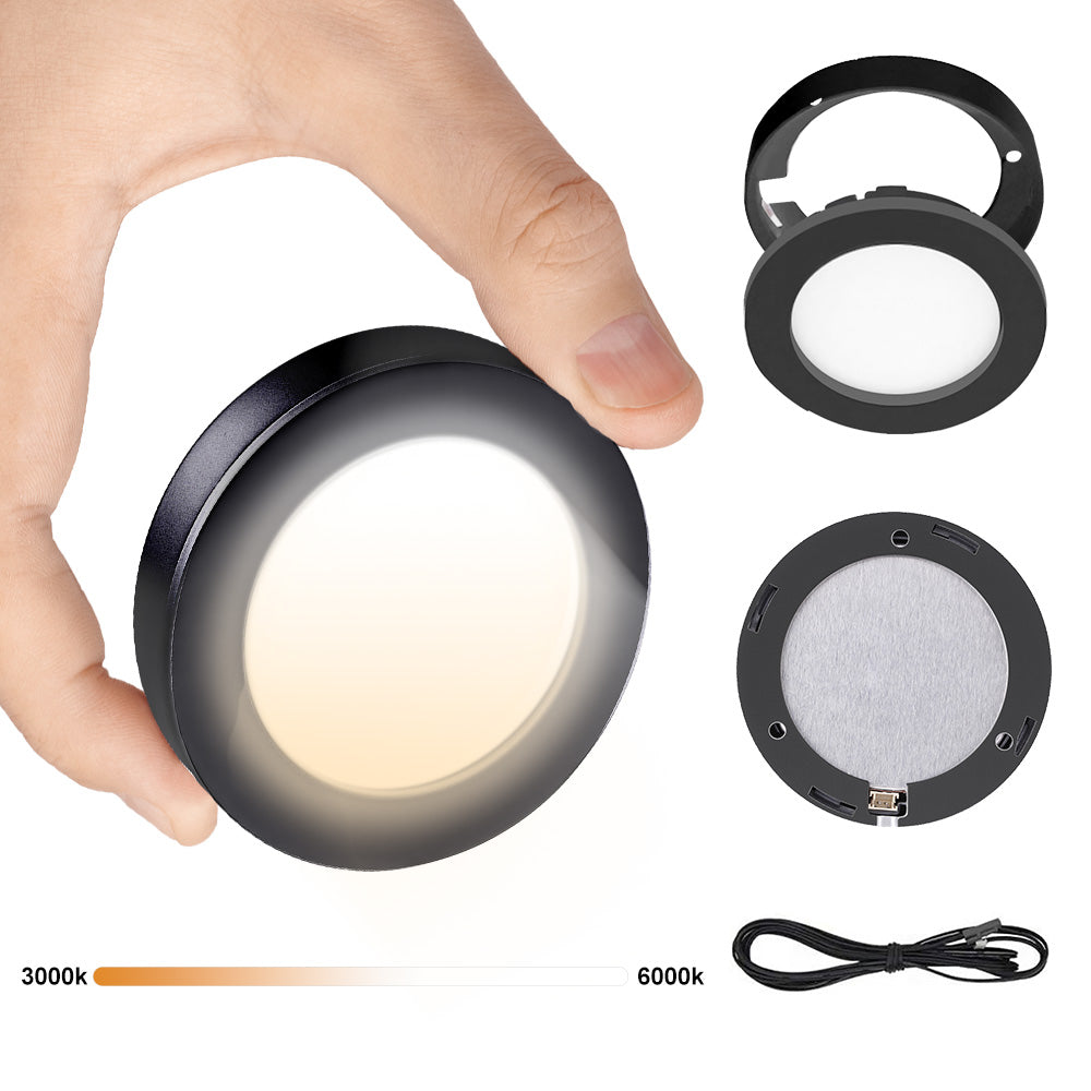 VST PL05 Cabinet Puck Light  12V 1.8W Mini Panel Light Recessed or Surface Mount LED Light for Kitchen, Wardrobe, Showcase Display