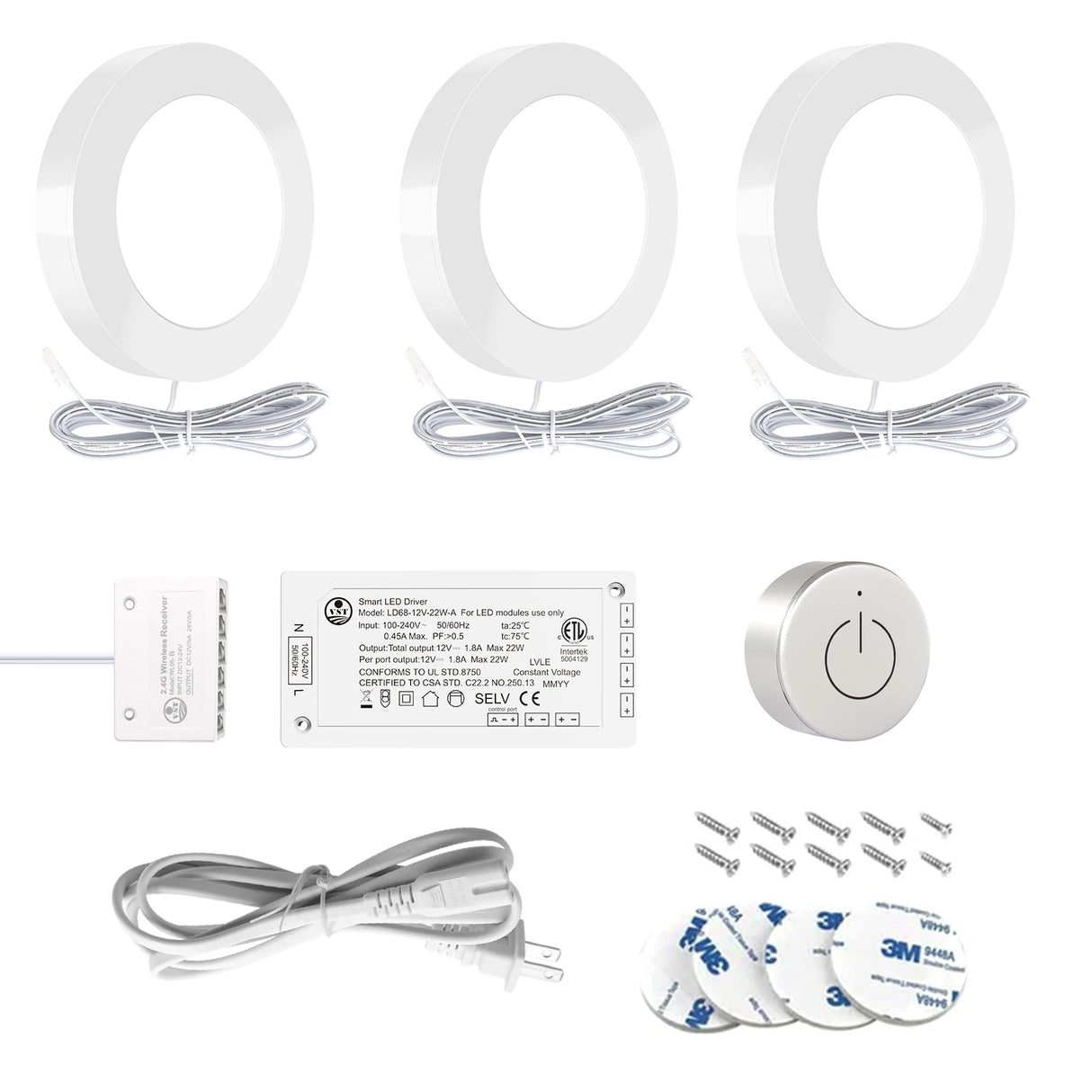 PL05 12V 1.8W LED Cabinet Light with Wireless Touch Sensor Switch for Bedroom Display Cabinet & Kitchen