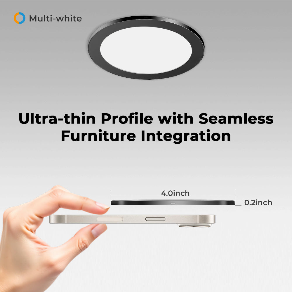 PL07 12V 3W CCT Tunable LED Panel Light 2700K to 6500K with Wireless Touch Sensor Switch for Counter Display Cabinet and Living Room