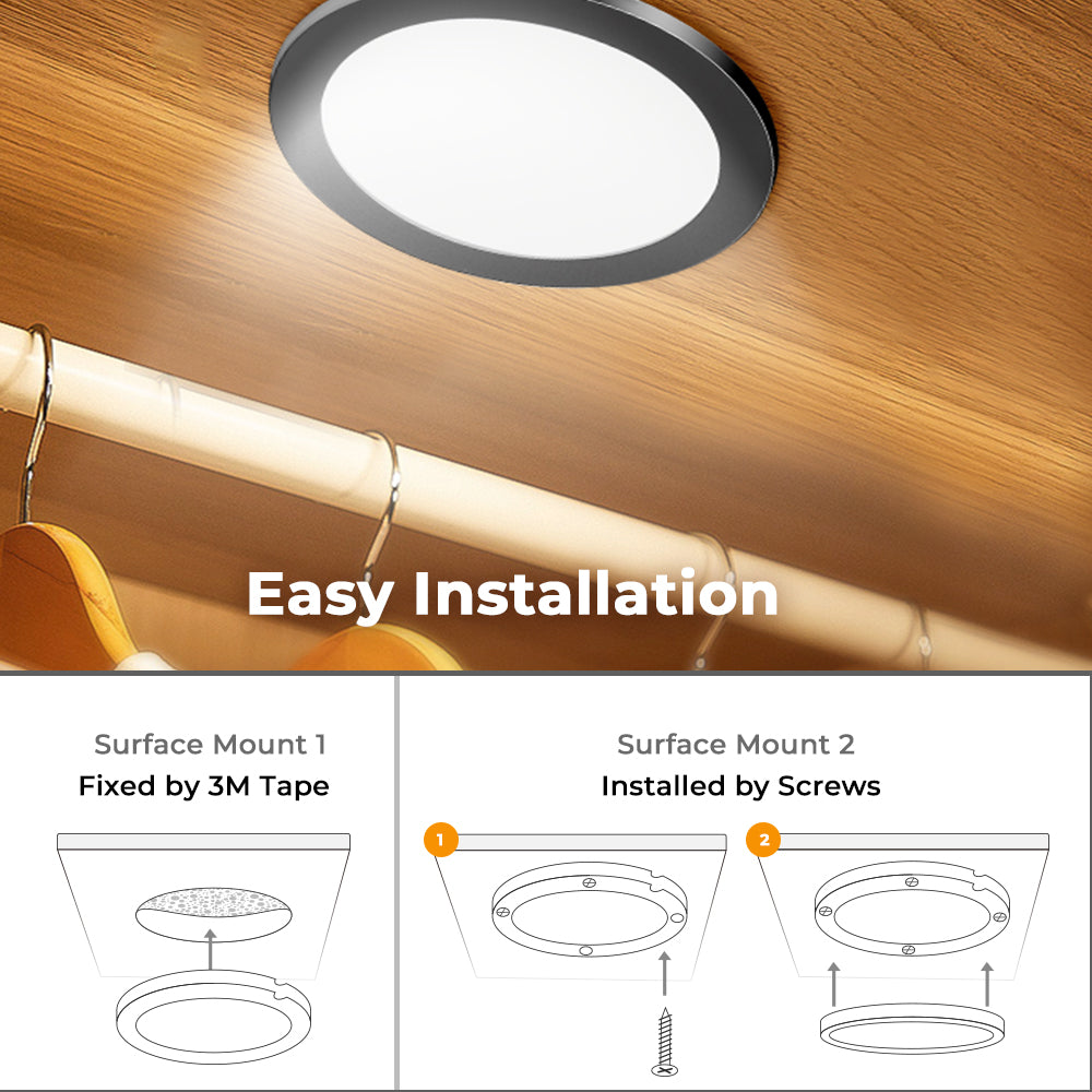 PL07 12V 3W CCT Tunable LED Panel Light 2700K to 6500K with Wireless Touch Sensor Switch for Counter Display Cabinet and Living Room