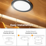 PL07 12V 3W CCT Tunable LED Panel Light 2700K to 6500K with Wireless Touch Sensor Switch for Counter Display Cabinet and Living Room