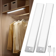 BT09 300mm LED Motion Sensor Light 4000K Natural White 3.7V 1W Silver Black for Hallways Stairs & Bookshelves