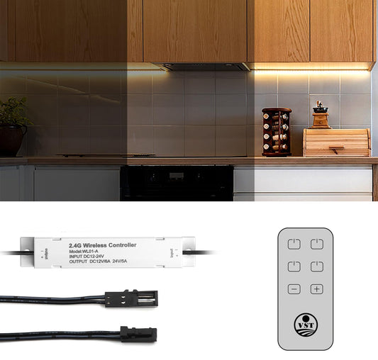 TS23+WL01-A 3V Wireless Dimmer Switch and 2.4G Wireless Controller with 4 Channels for Indoor Lighting 86*40*6.5mm