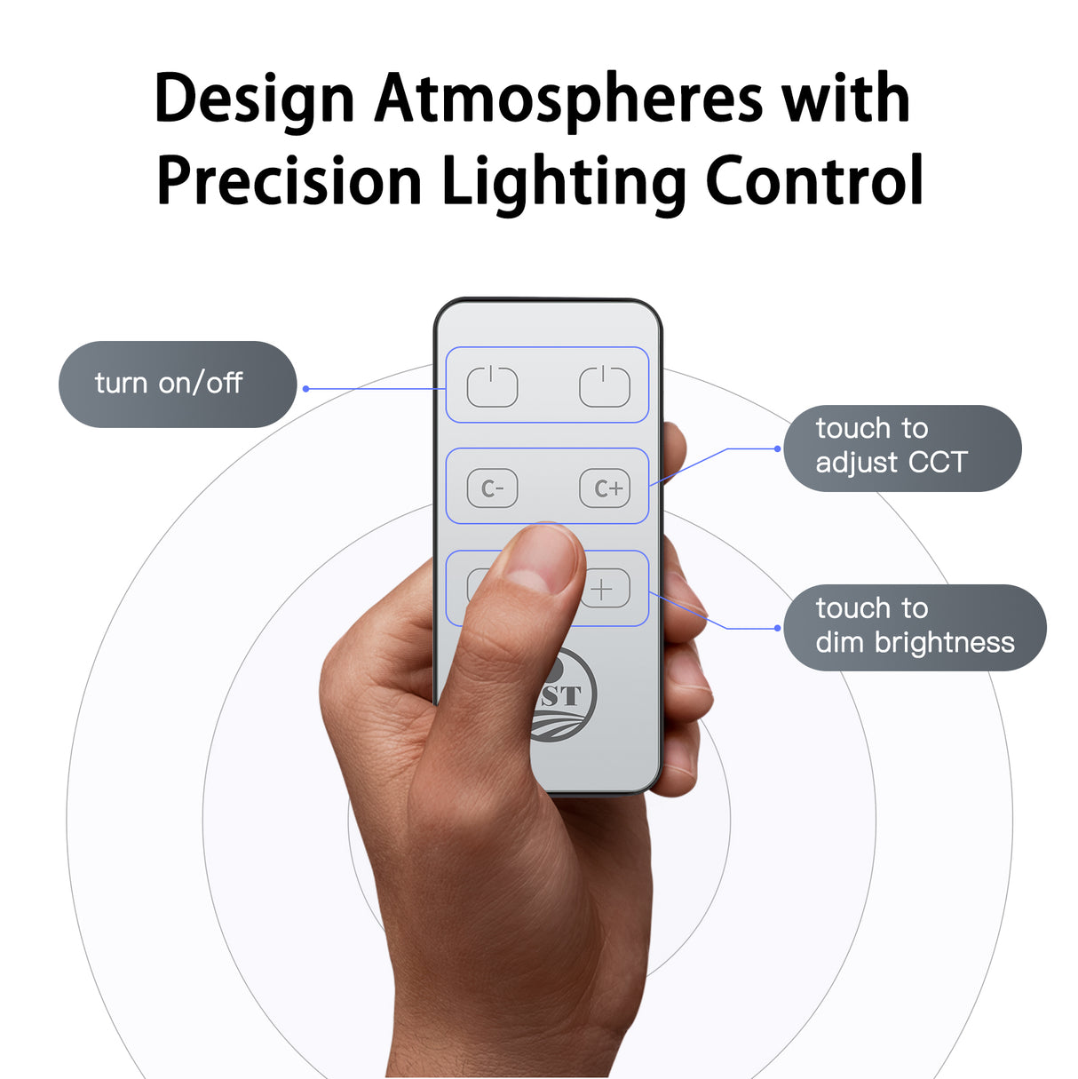 TS24 Remote Switch and WL05-B Signal Receiver for Dual Color Temperature LED Lights