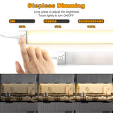HS07 Under Cabinet Lighting Kit Plug in, Wired Dimmable Ultra-Thin LED Lights with Touch Control for Kitchen Counter Closet Shelf Lights(Warm White 3000K)