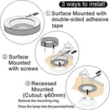 PL05 Under Cabinet Lighting Plug in 12V 1.8W Mini Panel Lights with Touch Dimmer Sensor Dimmer, 3000K/4000K 6Pack Puck Lights Fixtures ETL Listed