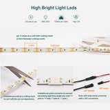FS31 10mm LED Strip Light 12V 9.6W/m 2700K ETL Listed CRI 90+ with Soft Even Light for Kitchen and Display Cabinet (White)