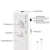 BT13 6.56ft Led Strip Light, Motion Sensor LED Tape Light with Battery Operated for Closet Wardrobe Stair Under Counter Cabinet Bedroom (6500K Cool White)