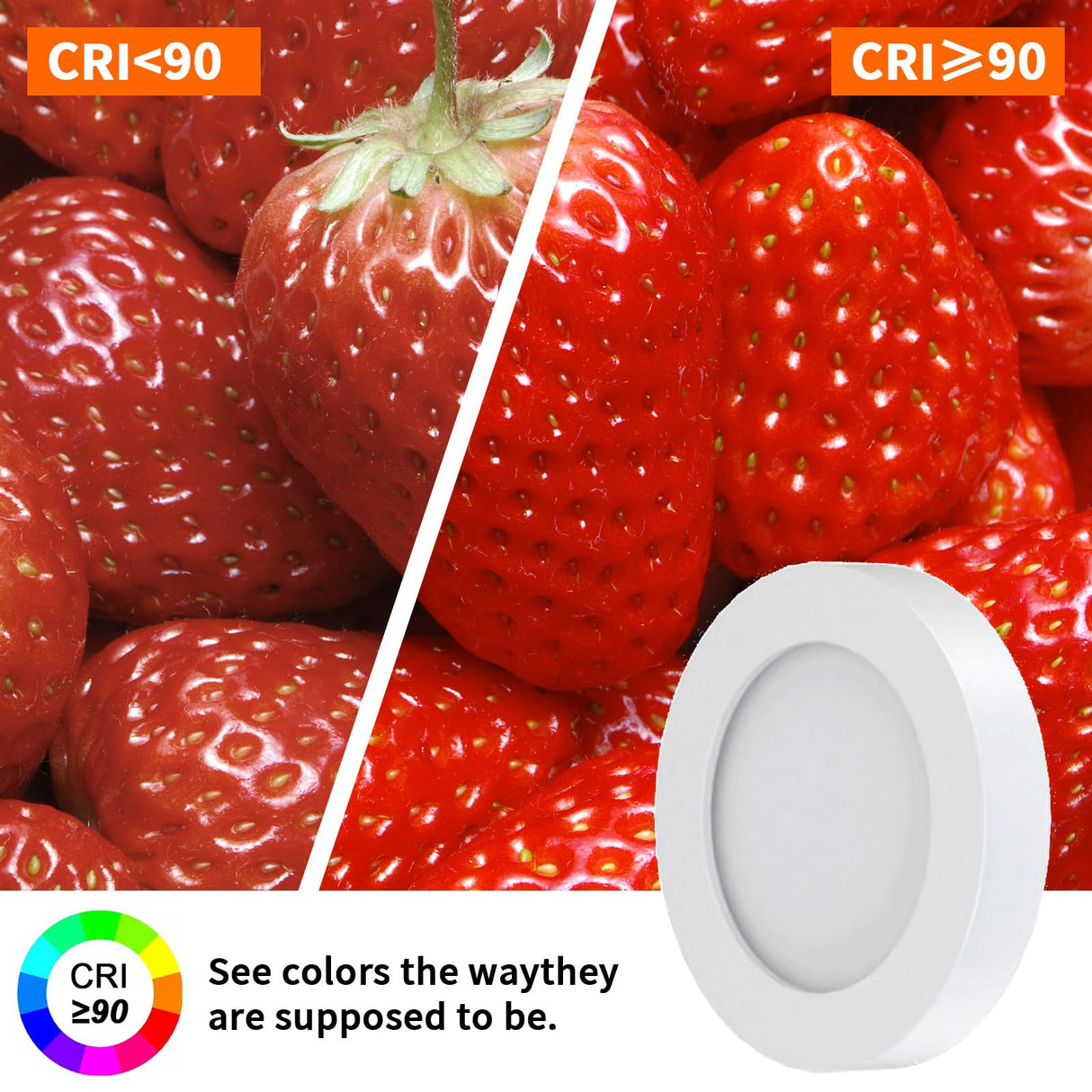 PL05 Under Cabinet Lights CCT 3000K-6500K, LED Puck Light with TS24 Touch Remote Dimmer and ETL-Listed Led Driver for Drawer Wardrobe Kitchen