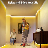 FB07 8mm Cuttable COB Strip Light 12V 9.6W/m UL Listed LED Light Strips 2700K CRI 90+ for Bedroom and Stairs