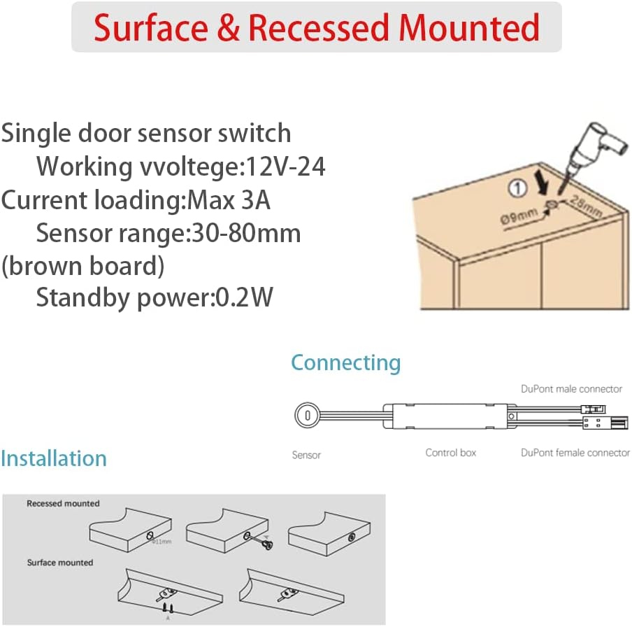 Automatic Cabinet Light Sensor | Open/Close Doors On/Off Switch – VST ...