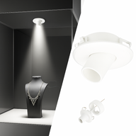 CF03 12V 1W 4000K Rotatable Recessed Mounted LED Panel Spotlight for Jewelry Showcase Display Cabinet & Cupboard